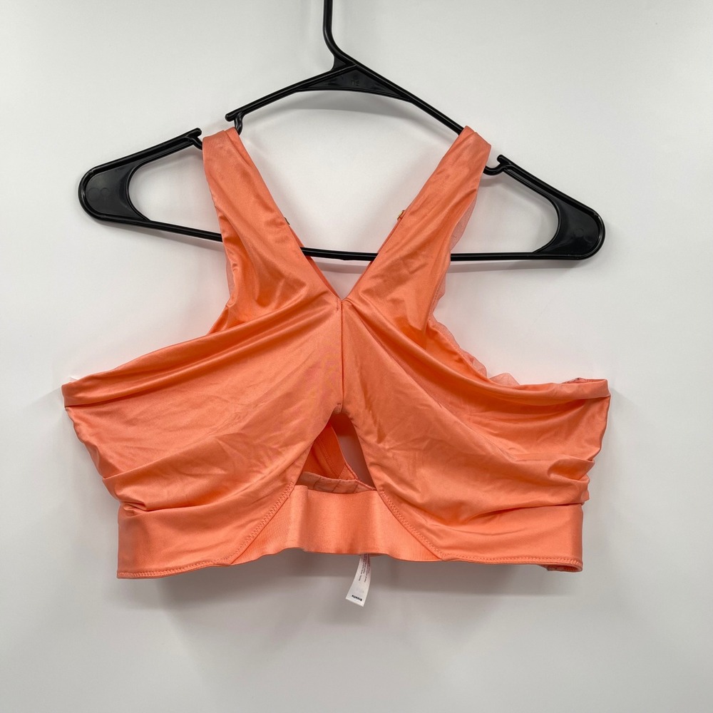 Cacique 42DD Coral Pink Mesh Trim Strappy Back Bralette‎ Plus Size